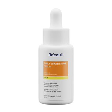 RE' EQUIL Daily Brightening Serum | 10% Vitamin C Serum | Reduces Dark Spots | Reverses Sun Damage | Enhances Skin's  Glow | For All Skin Types | 25 Ml